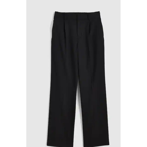 Madewell Women 14 Slouchy Black Trousers Pleated Wide Leg Brushed Twill - Picture 2 of 13